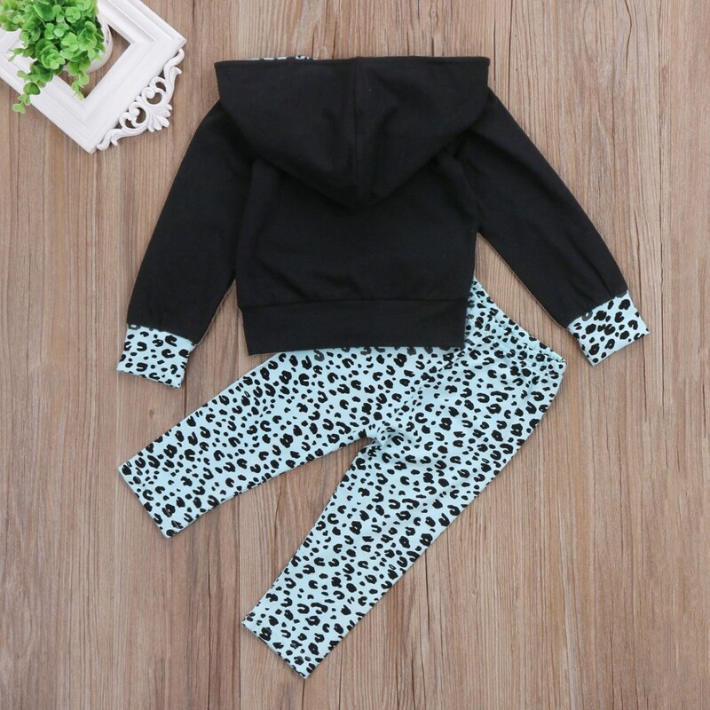 Hooded Baby Girl Clothes Sets Dot Girl Boss Girls Hooded Tops Pants Trousers 2Pcs Outfits Set Clothes - ebowsos