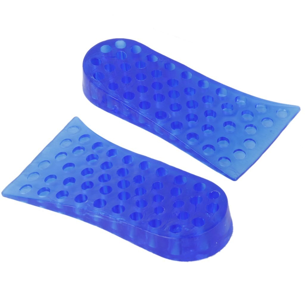 Hot-1 pair Shoe Pads Blue Detachable 2 layers Height Increase Gel Insoles Shoe Pads for Men 5cm - ebowsos