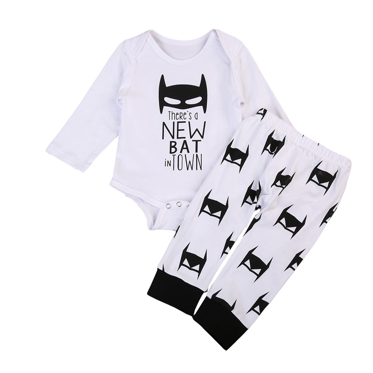 Hot Batman Newborn Baby Boy Outfits Clothes Tops Romper Pants Leggings Set 2PCS - ebowsos