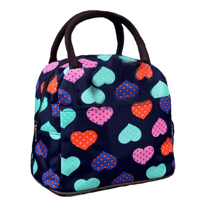 Hot-Cute Love Heart Lunch Bag Tote Bag Lunch Organizer Holder Container Reusable Bags Blue - ebowsos