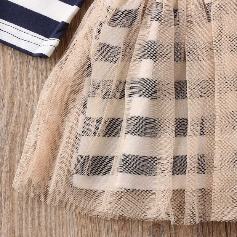 Hot Girls Sequins Party Princess Dress Stripe Kids Girls Princess Bowknot Tulle Party Dress Dresses 0-5T - ebowsos