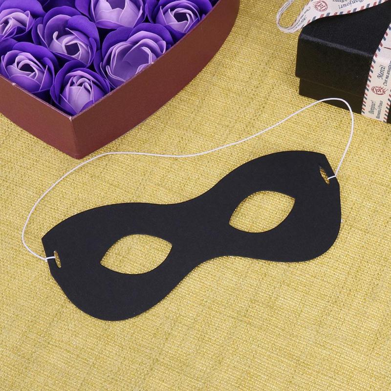 Hot Halloween Christmas Supplies Party Mask Black Adult Villain Joke Bandit Fox Mask Eye Theme Party Masquerade Costume 8pcs - ebowsos