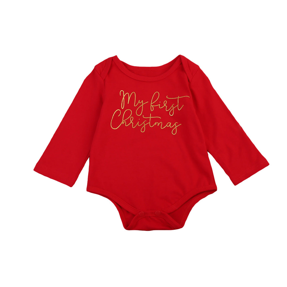 Hot Infant Baby Boy Girl Christmas Long Sleeve Cotton Bodysuit Letter O-neck Jumpsuit Playsuit - ebowsos