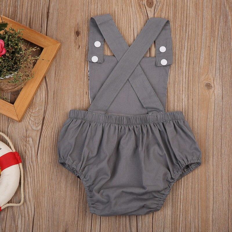 Hot Infant Baby Girl Boy Bodysuit Gray Animals Deer Sleeveless Jumpsuit Outfit Sunsuit Clothes - ebowsos