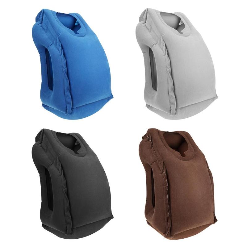 Hot Portable Travel Pillow Inflatable Pillow Air Soft Cushion Trip Body Back Support Foldable Blow Neck Pillow Home Textile - ebowsos