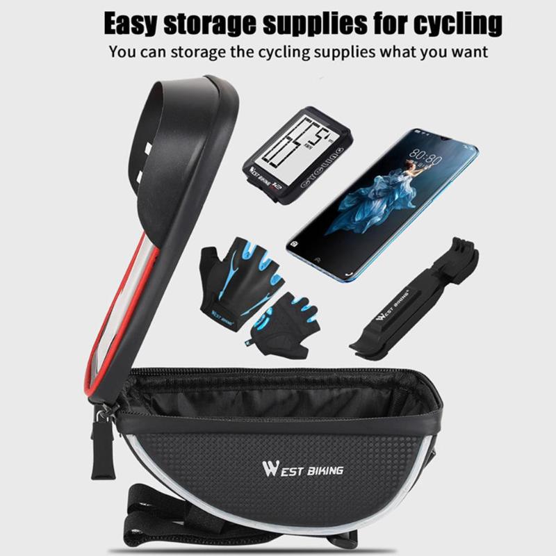 Hot Sale Bicycle Bags Multi-function Wear-resistant Road Bike Bag Bicycle Handlebar Touch Screen Bag Case with Lamp-ebowsos