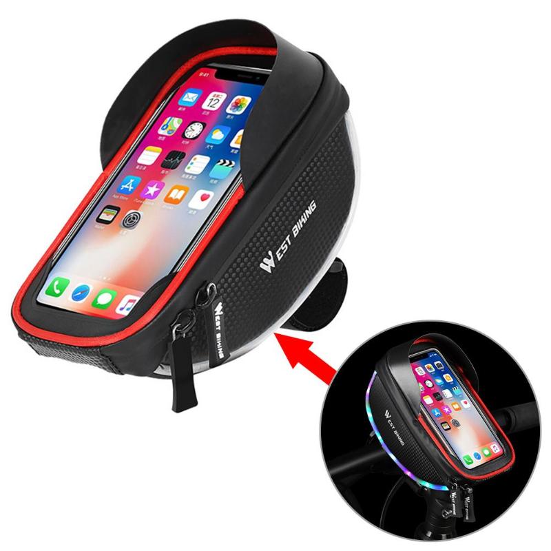 Hot Sale Bicycle Bags Multi-function Wear-resistant Road Bike Bag Bicycle Handlebar Touch Screen Bag Case with Lamp-ebowsos