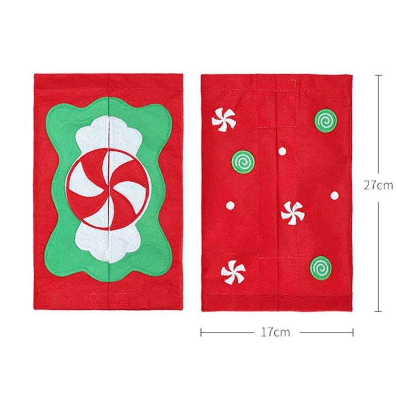 Hot Sale Cute Christmas Tissue Box Velvet Cloth Xmas Napkin Holder Hotel Home Dinning Table Christmas Decoration New Year - ebowsos