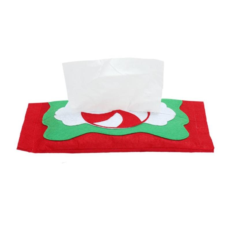 Hot Sale Cute Christmas Tissue Box Velvet Cloth Xmas Napkin Holder Hotel Home Dinning Table Christmas Decoration New Year - ebowsos