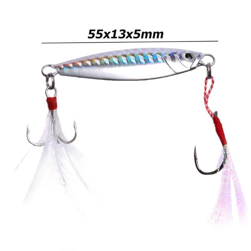 Hot Sale Fishing Bait Reduced Alertness Of Fish Outdoor Lead Luminous Feather Fishing Lure Bionic Bait with Hook Fishing-ebowsos