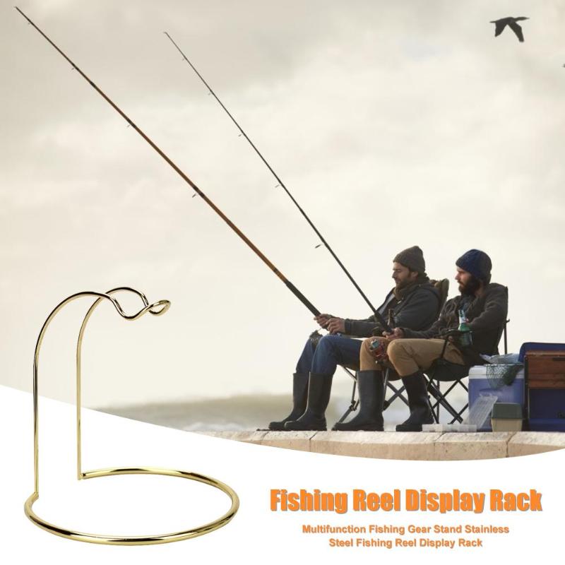 Hot Sale Fishing Reel Display Rack Classic Delicate Fishing Gear Stand Stainless Steel Fishing Reel Rod Display Rack-ebowsos