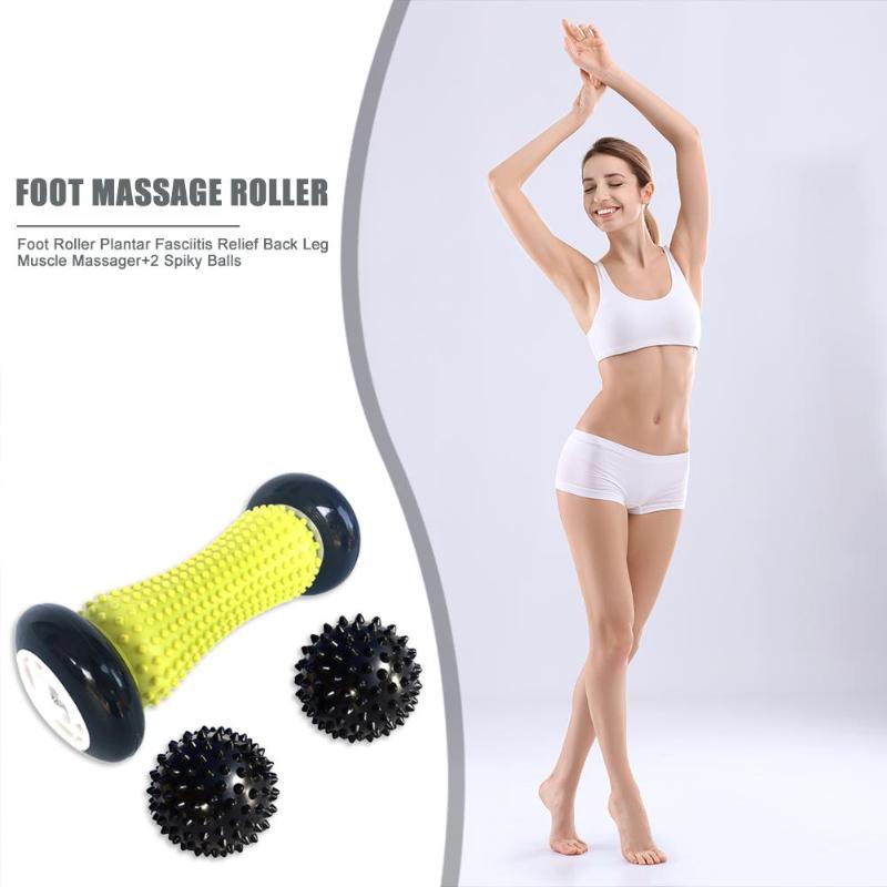 Hot Sale Foot Roller Delicate Design Foot Massage Roller Plantar Fasciitis Relief Muscle Massager with 2 Spiky Balls-ebowsos