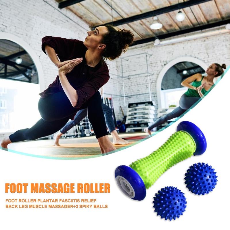 Hot Sale Foot Roller Delicate Design Foot Massage Roller Plantar Fasciitis Relief Muscle Massager with 2 Spiky Balls-ebowsos