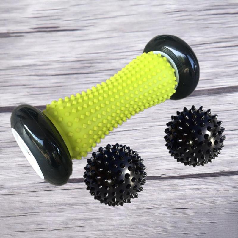 Hot Sale Foot Roller Delicate Design Foot Massage Roller Plantar Fasciitis Relief Muscle Massager with 2 Spiky Balls-ebowsos