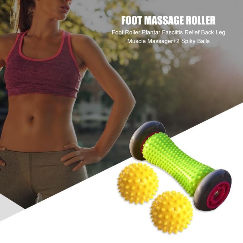 Hot Sale Foot Roller Delicate Design Foot Massage Roller Plantar Fasciitis Relief Muscle Massager with 2 Spiky Balls-ebowsos