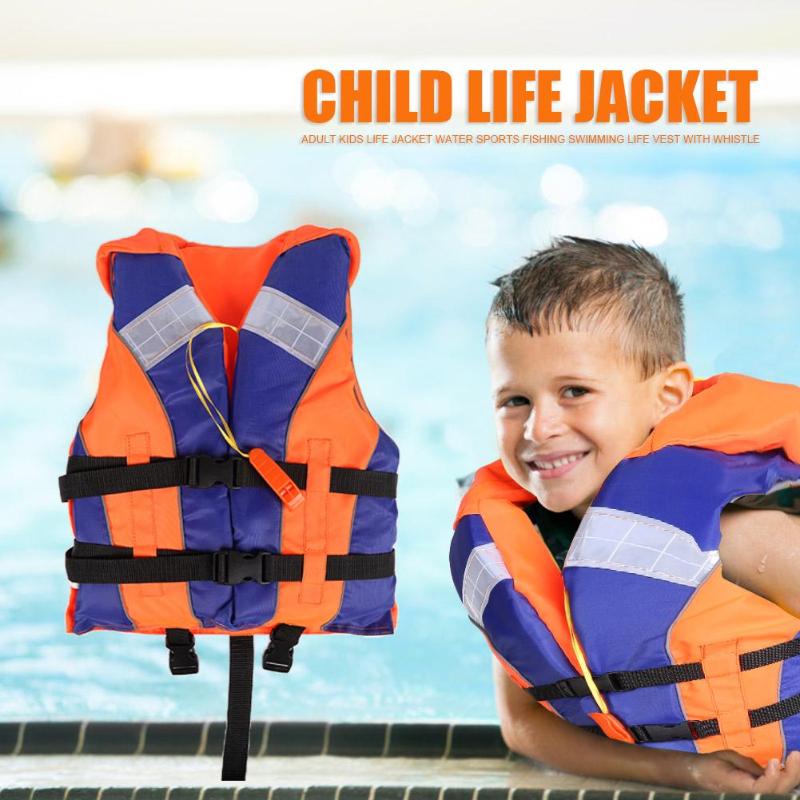 Hot Sale Life Vest 210D polyester Adult Kids Life Jacket Water Sports Surfing Fishing Swimming Life Vest with Whistle-ebowsos