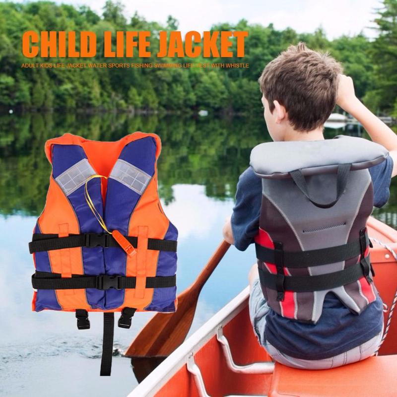 Hot Sale Life Vest 210D polyester Adult Kids Life Jacket Water Sports Surfing Fishing Swimming Life Vest with Whistle-ebowsos