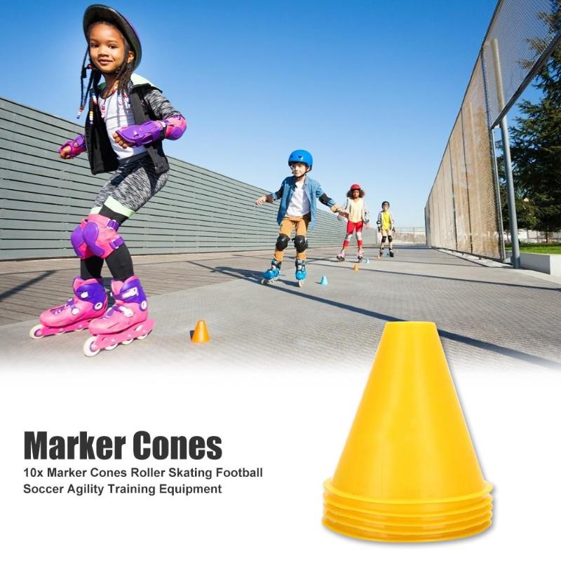 Hot Sale Marker Cones Wear-resistant 10pcs Marker Cones for Roller Skating Football Soccer Agility Training Equipment-ebowsos