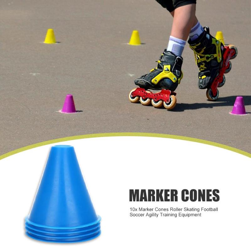 Hot Sale Marker Cones Wear-resistant 10pcs Marker Cones for Roller Skating Football Soccer Agility Training Equipment-ebowsos