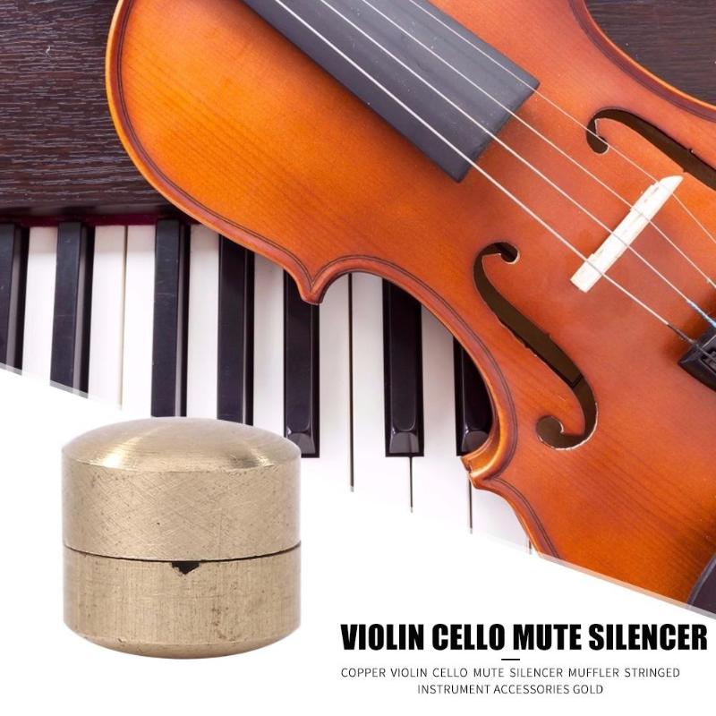 Hot Sale Mute Silencer Multi-function Copper Violin Cello Mute Silencer Muffler Stringed Instrument Accessories Gold-ebowsos