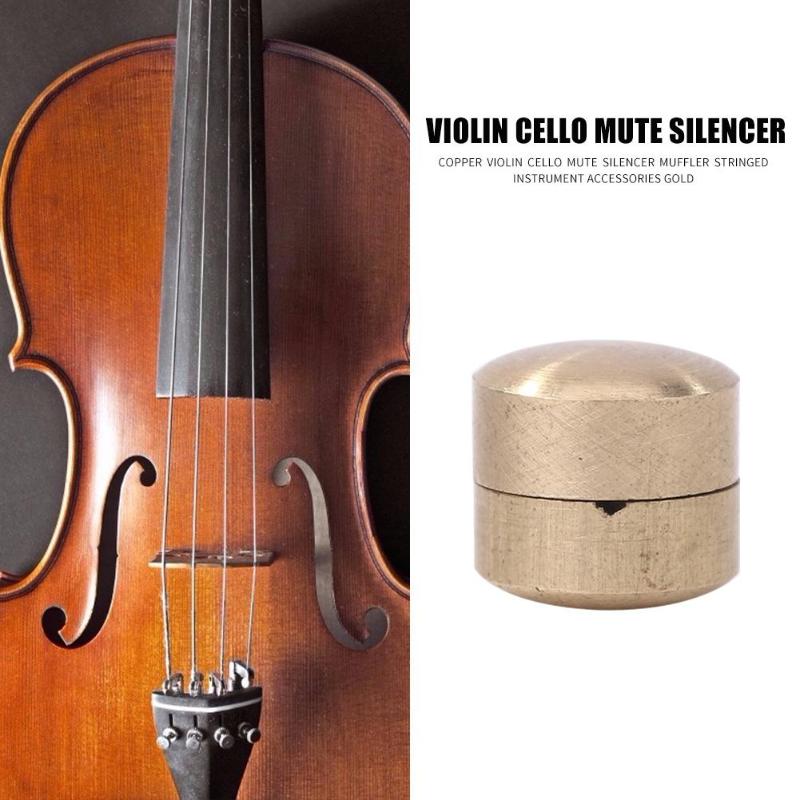 Hot Sale Mute Silencer Multi-function Copper Violin Cello Mute Silencer Muffler Stringed Instrument Accessories Gold-ebowsos