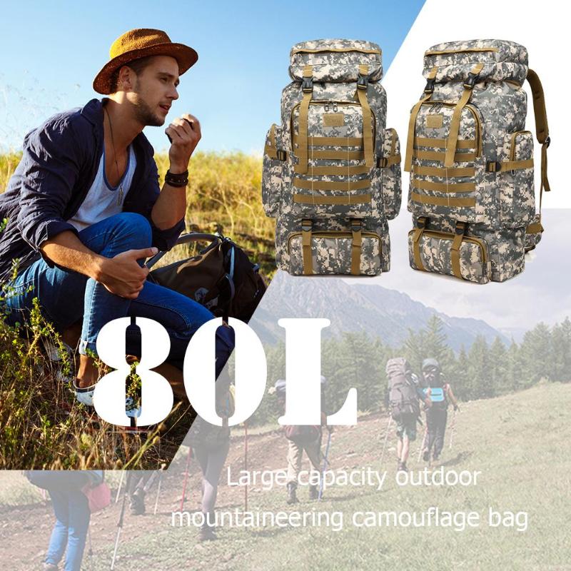 Hot Sale Outdoor Bags Classic Delicate Texture Waterproof Climbing Backpack Men Outdoor Travel Camping Hiking Large Rucksack-ebowsos