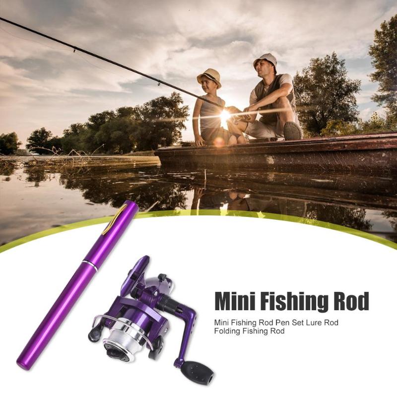 Hot Sale Rod Combo Multi-function Portable Portable Pocket Telescopic Mini Fishing Pole Pen Shaped Fishing Rod Reel Combo-ebowsos