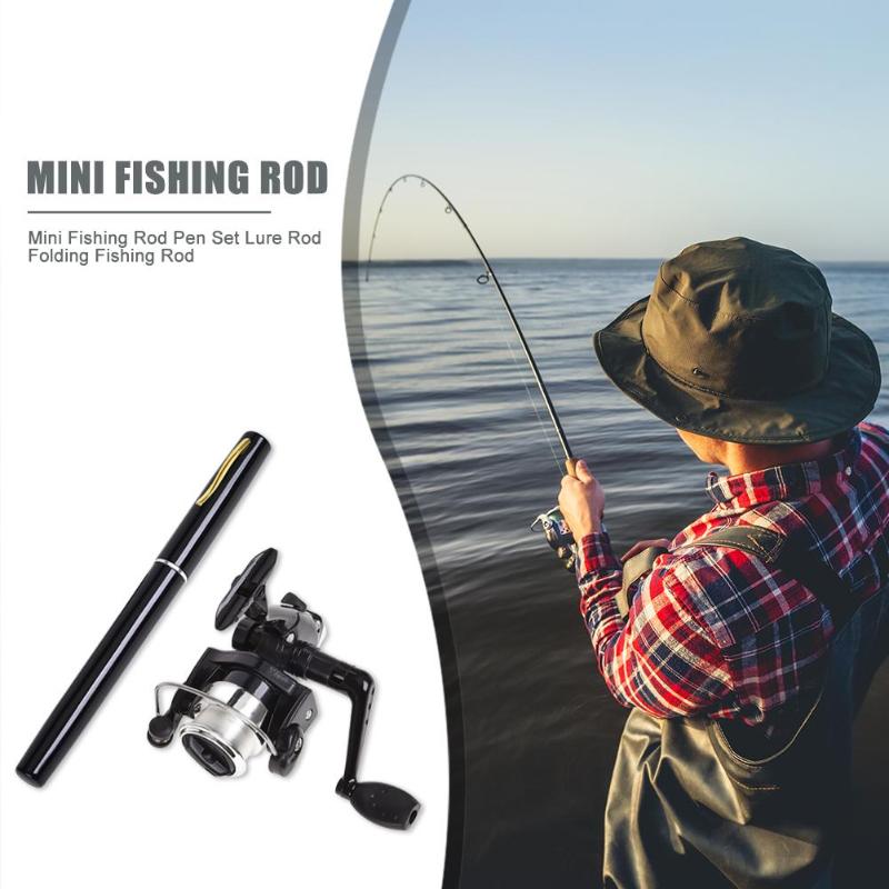 Hot Sale Rod Combo Multi-function Portable Portable Pocket Telescopic Mini Fishing Pole Pen Shaped Fishing Rod Reel Combo-ebowsos