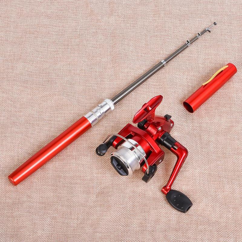 Hot Sale Rod Combo Multi-function Portable Portable Pocket Telescopic Mini Fishing Pole Pen Shaped Fishing Rod Reel Combo-ebowsos