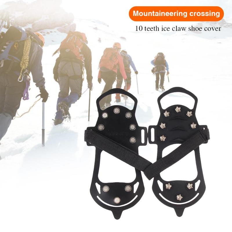 Hot Sale Snow Ice Claws Multi-function 2pcs 10 Teeth Crampon Ice Surface Claws Spike Winter Outdoor Non-slip Shoe Cover-ebowsos