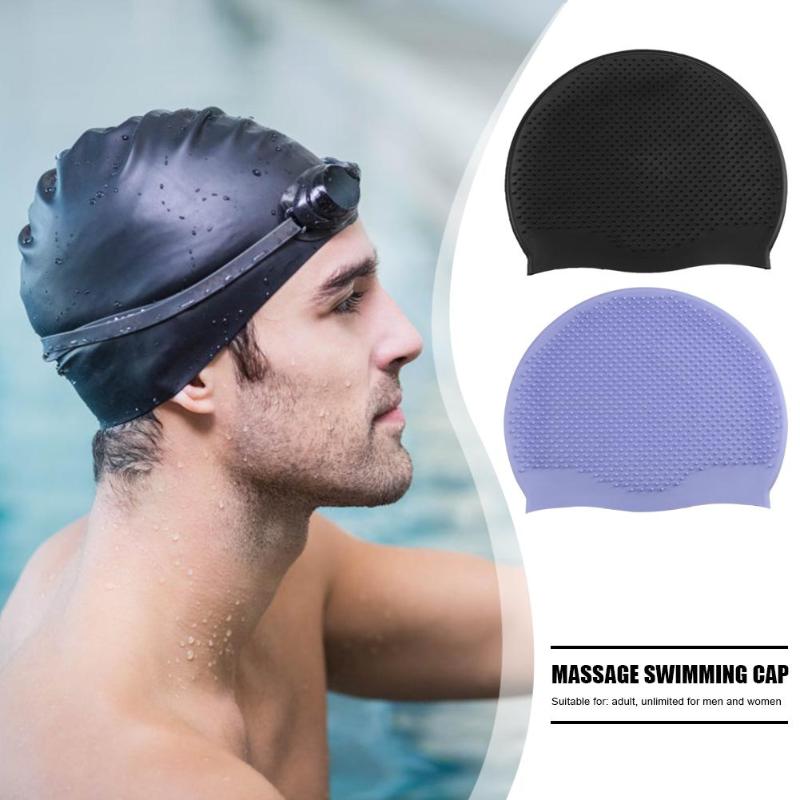 Hot Sale Swiming Cap Delicate Design Silicone Waterproof Massage Swim Cap Protect Ears Adult Swimming Sports Pool Hat-ebowsos