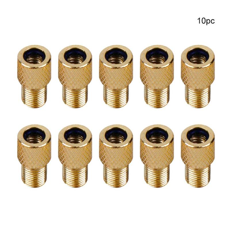 Hot Sale Valve Adapters Multi-function 10x Brass Adaptor Presta to Schrader Bicycle Valve Converter Bike Pump Connector-ebowsos