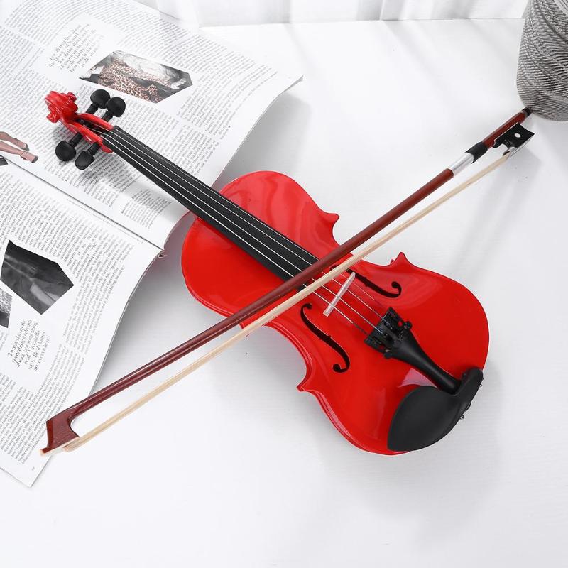 Hot Sale Violin Set Skillful Manufacture Splint Bright Acoustic Violin Fiddle w/Rosin Case Bow Muffler Exerciser Set-ebowsos