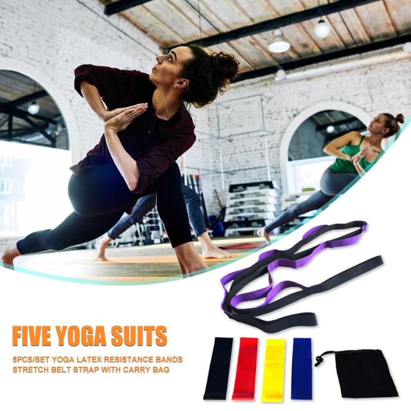 Hot Sale Yoga Belts Multi-function 6pcs/set Yoga Latex Rubber Resistance Bands Stretch Belt Strap Fitness Equipment-ebowsos