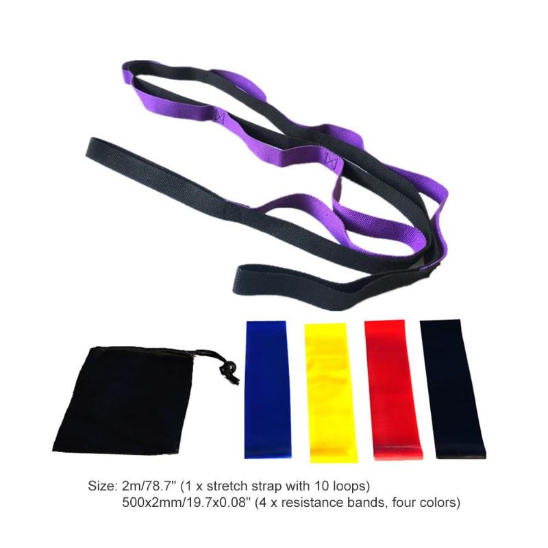 Hot Sale Yoga Belts Multi-function 6pcs/set Yoga Latex Rubber Resistance Bands Stretch Belt Strap Fitness Equipment-ebowsos