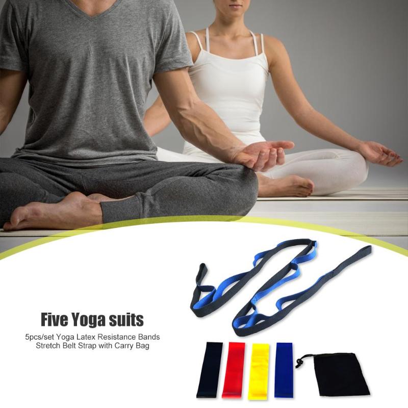 Hot Sale Yoga Belts Multi-function 6pcs/set Yoga Latex Rubber Resistance Bands Stretch Belt Strap Fitness Equipment-ebowsos