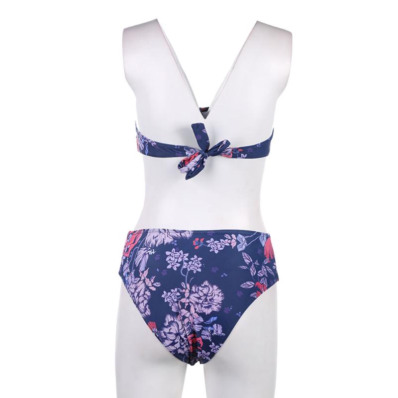 Hot Sexy Women Print Swimwear Padded High Waist Polyester fibre Backless Split Bikini Two-Piece Swimsuit Beachwear M-XL-ebowsos