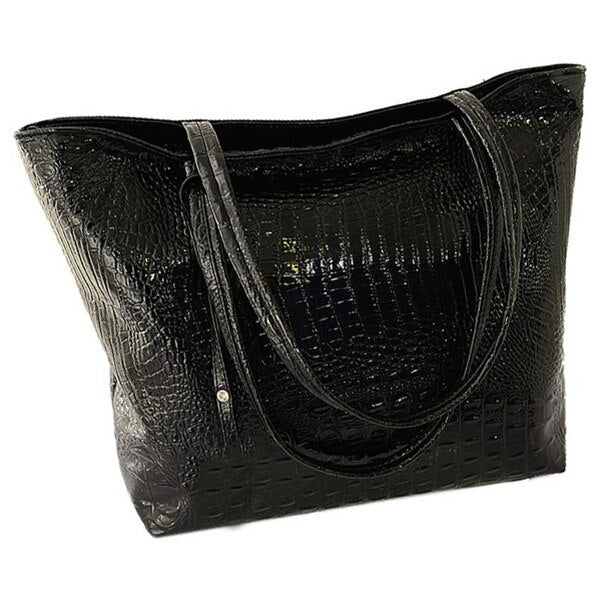 Hot Shoulder Bags Summer Casual Crocodile Women Big Tote Bag Ladies Handbags Bags For Women - ebowsos