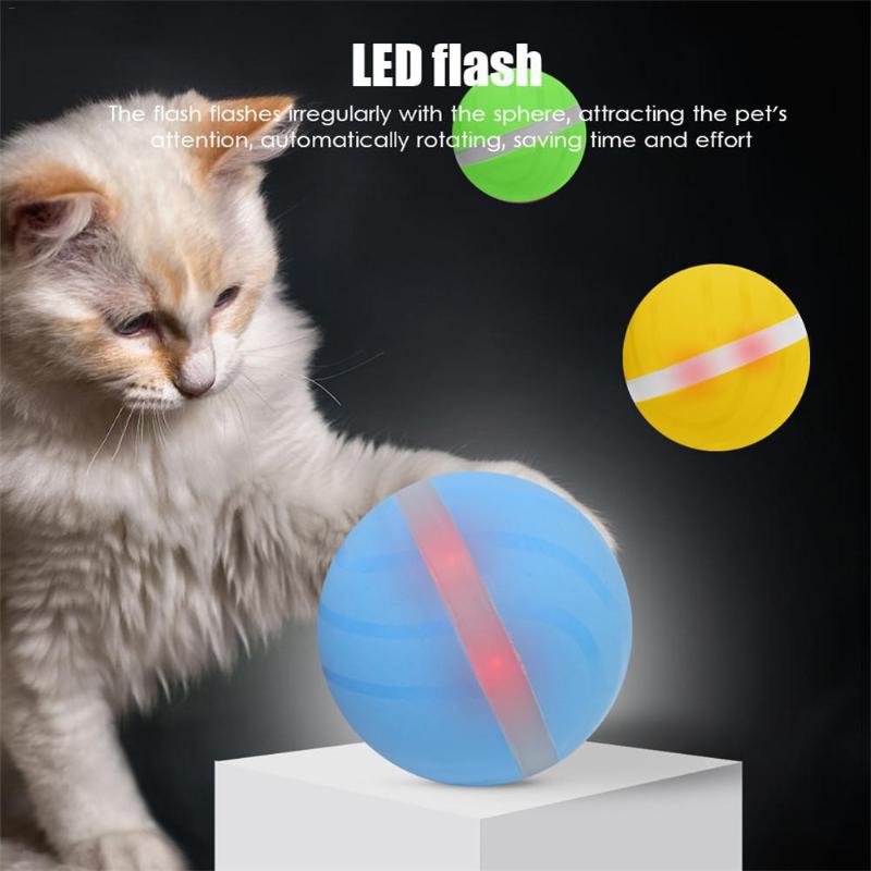 Hot Waterproof Explosive Pet Jumping Ball USB Electric Magic Pet LED Rolling Flash Ball Funny Toy Home Pet Dog Cat Kids Toys new - ebowsos