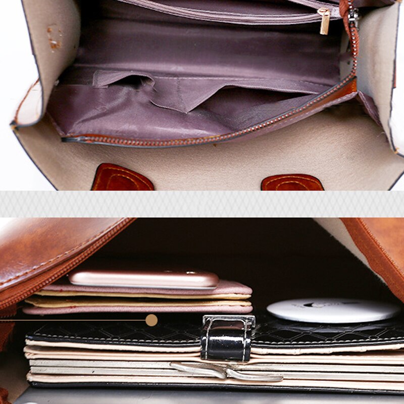 Hot sale 3PCS Pu Leather Women Bag High Quality Casual Female Handbags Large Capacity Composite Bag Big Women Shoulder Bags - ebowsos