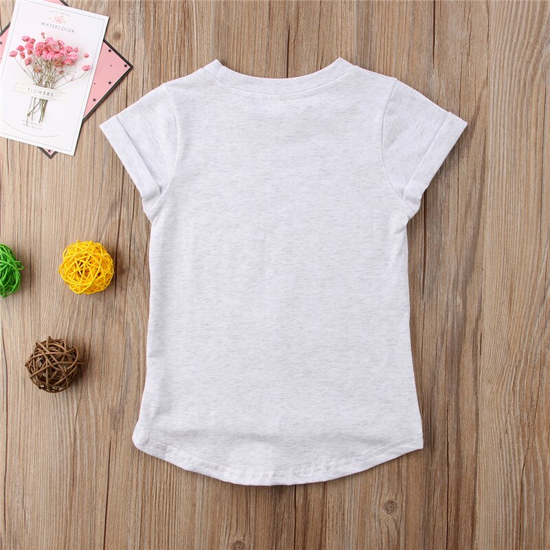 Hot sale Casual Kid Baby Girl Letter T shirts Summer Short sleeves Tees Top Big Sister Gift - ebowsos