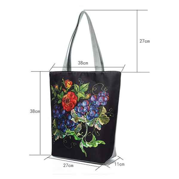 Hot sale Colorful Floral Print Shoulder Bag Women Casual Tote Handbag Female Canvas Lady Handbag - ebowsos