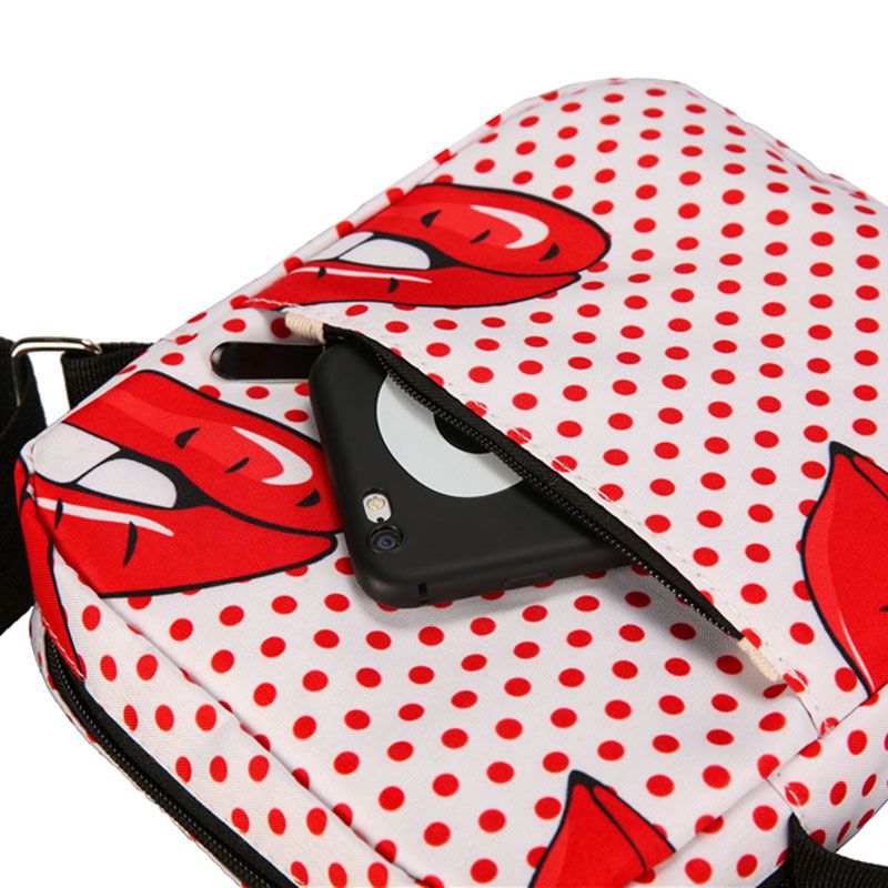 Hot sale Fashion Women Handbags 3D Sexy Red Lips Print Messenger Bags for Ladies Travel Shoulder Small Crossbody Bag - ebowsos