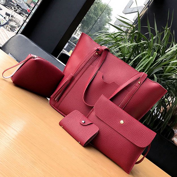 Hot sale Fashion Women Leather Handbag Lady Shoulder Bags Tote Purse Messenger Satchel Set - ebowsos