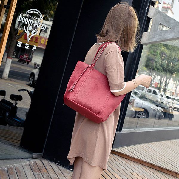 Hot sale Fashion Women Leather Handbag Lady Shoulder Bags Tote Purse Messenger Satchel Set - ebowsos