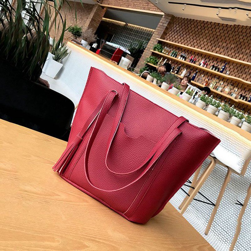 Hot sale Fashion Women Leather Handbag Lady Shoulder Bags Tote Purse Messenger Satchel Set - ebowsos