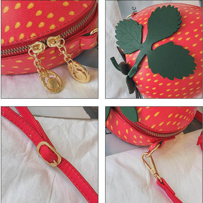 Hot sale Personalized strawberry shape casual women's handbag shoulder bag cute purse women's crossbody messenger bag - ebowsos