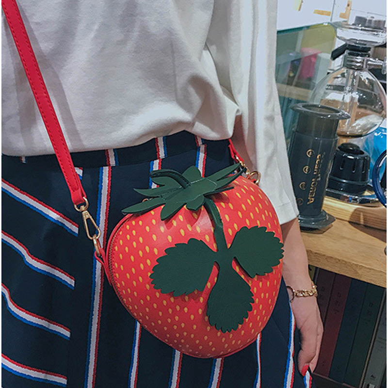 Hot sale Personalized strawberry shape casual women's handbag shoulder bag cute purse women's crossbody messenger bag - ebowsos