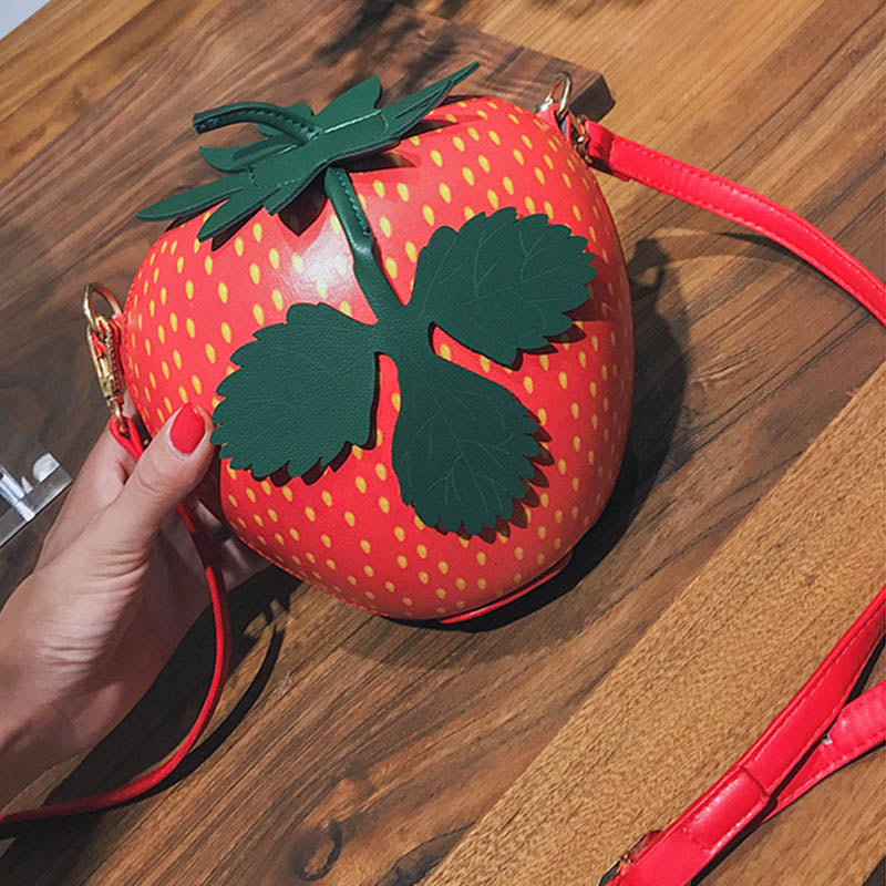 Hot sale Personalized strawberry shape casual women's handbag shoulder bag cute purse women's crossbody messenger bag - ebowsos