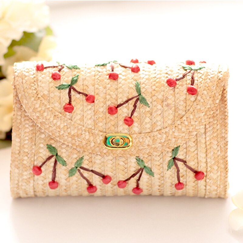 Hot sale Weave Embroidery Cherry Chain Women Messenger Bags Bohemian Style Mini Women's Messenger Bags- - ebowsos